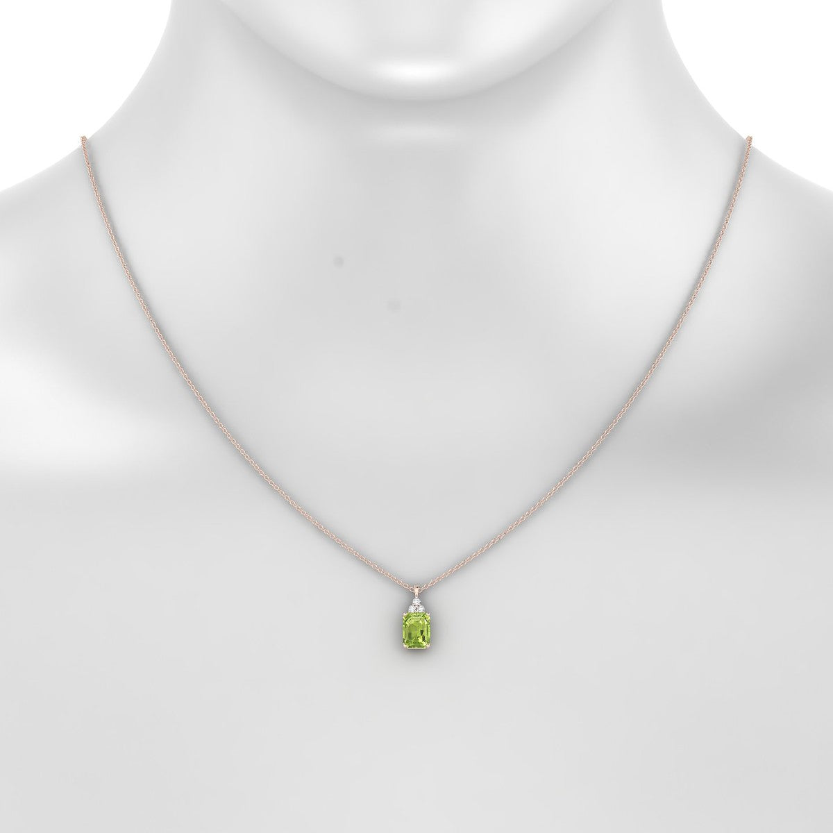 Mirage | 18k Rose Gold 8 x 6 mm Emerald Peridot Pendant