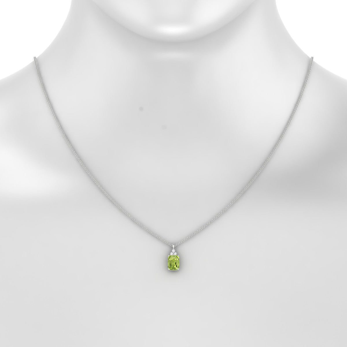 Mirage | 18k White Gold 8 x 6 mm Emerald Peridot Pendant