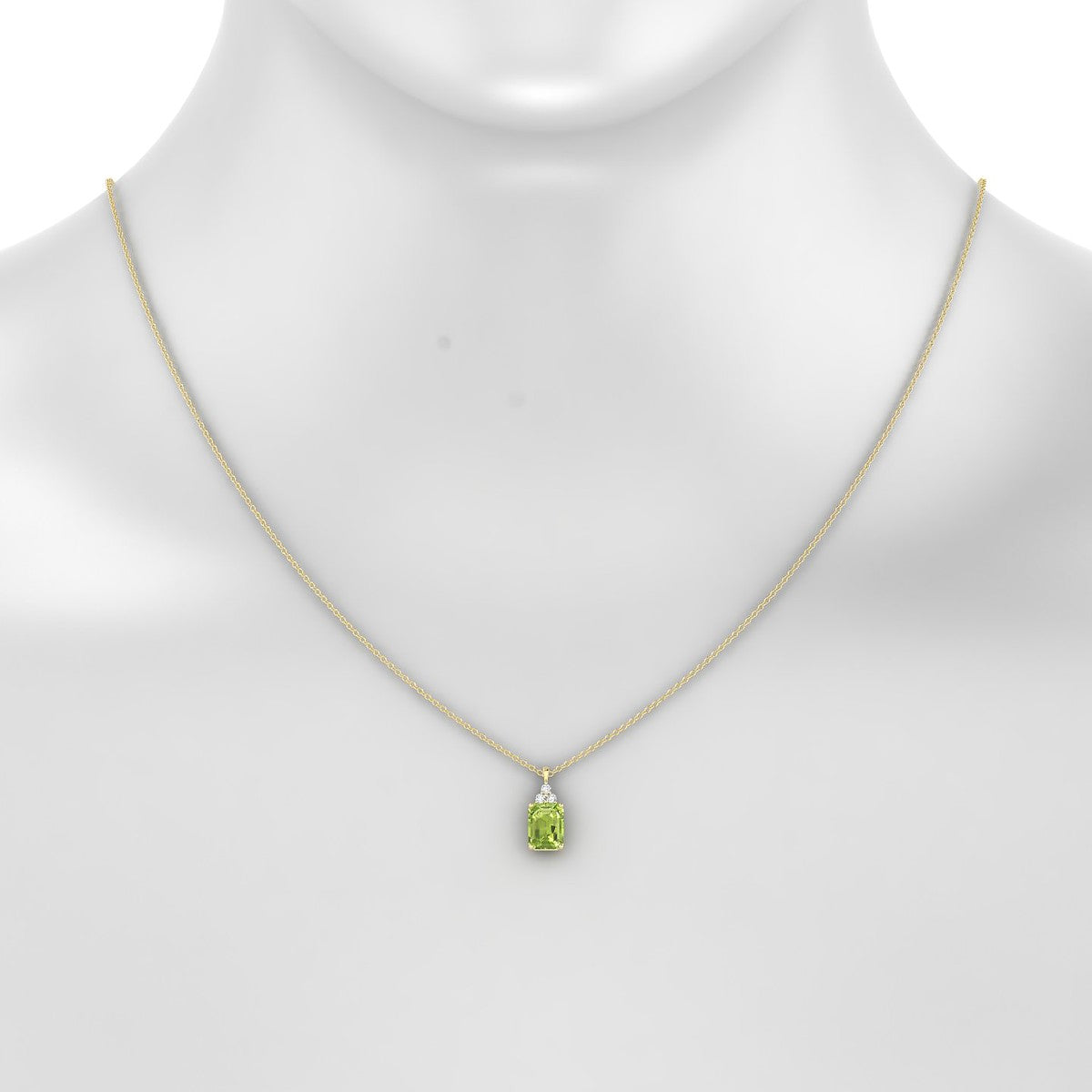 Mirage | 18k Yellow Gold 8 x 6 mm Emerald Peridot Pendant