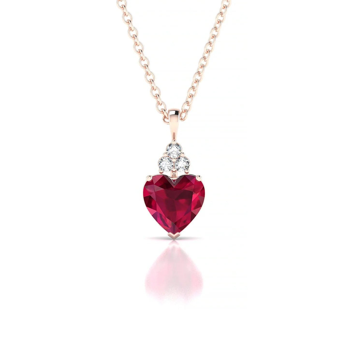 Mirage | 18k Rose Gold 5.5 mm Heart Ruby Pendant