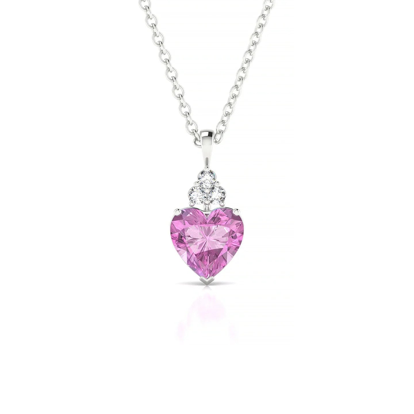 Mirage | 18k White Gold 5.5 mm Heart Pink Sapphire Pendant