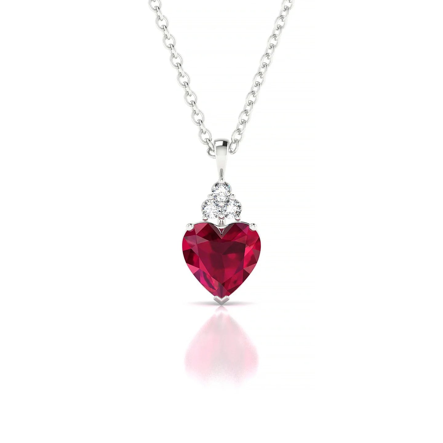 Mirage | 18k White Gold 5.5 mm Heart Ruby Pendant