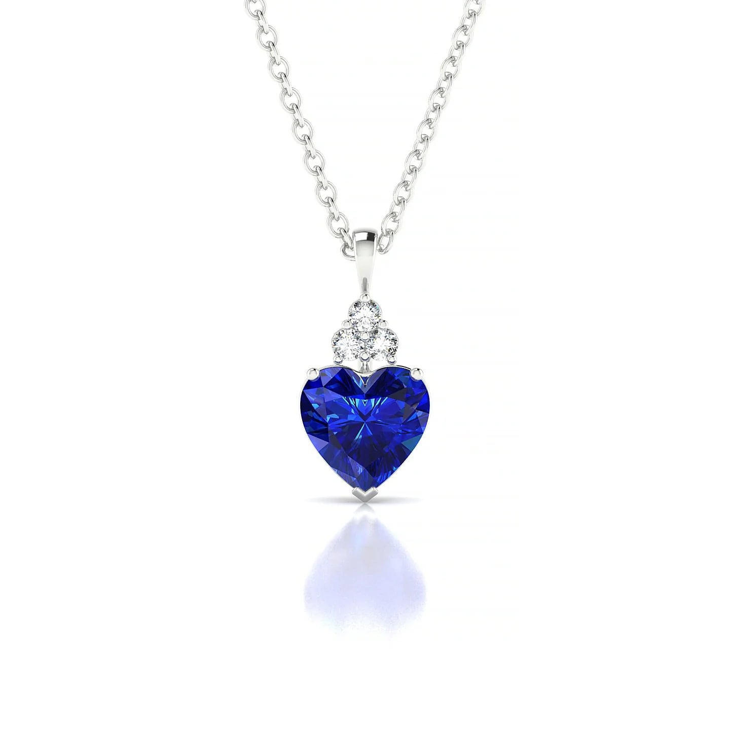 Mirage | 18k White Gold 5.5 mm Heart Sapphire Pendant