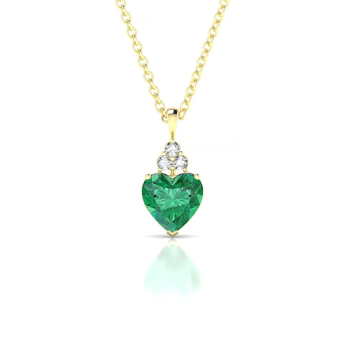 Mirage | 18k Yellow Gold 5.5 mm Heart Emerald Pendant