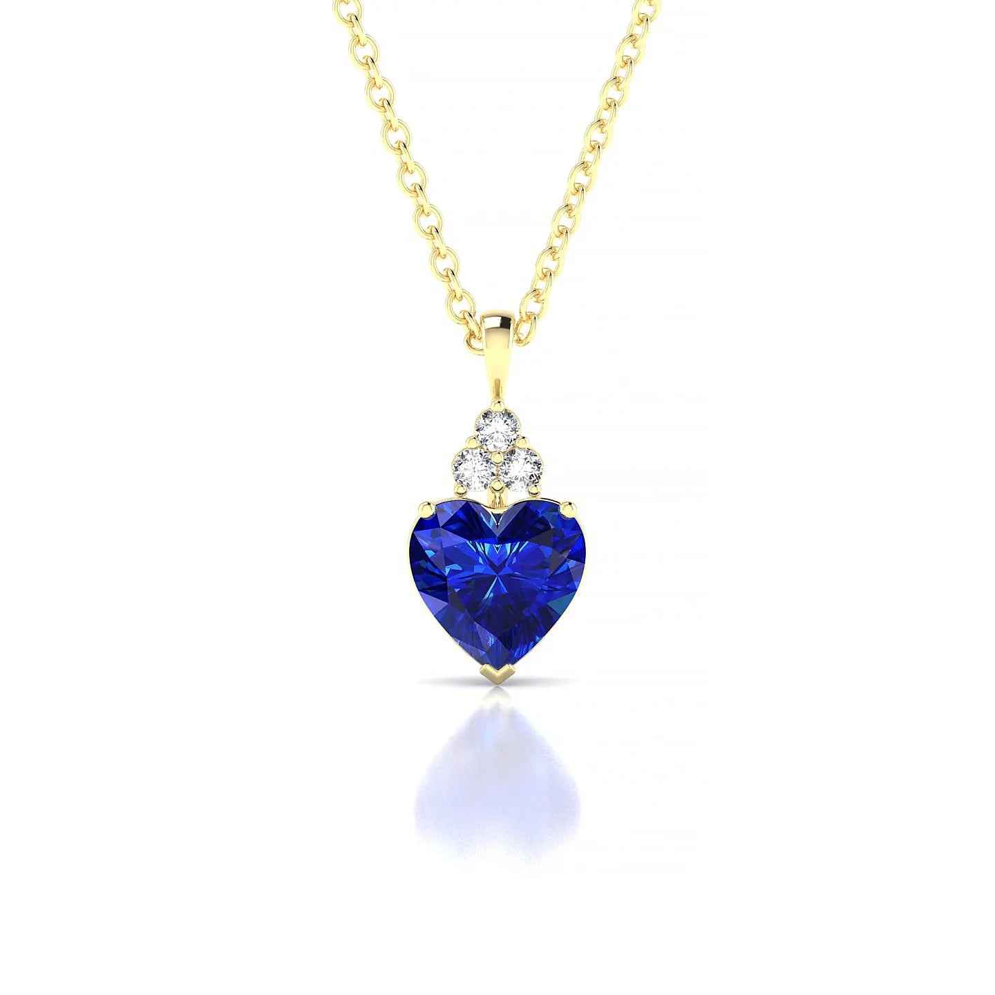 Mirage | 18k Yellow Gold 5.5 mm Heart Sapphire Pendant