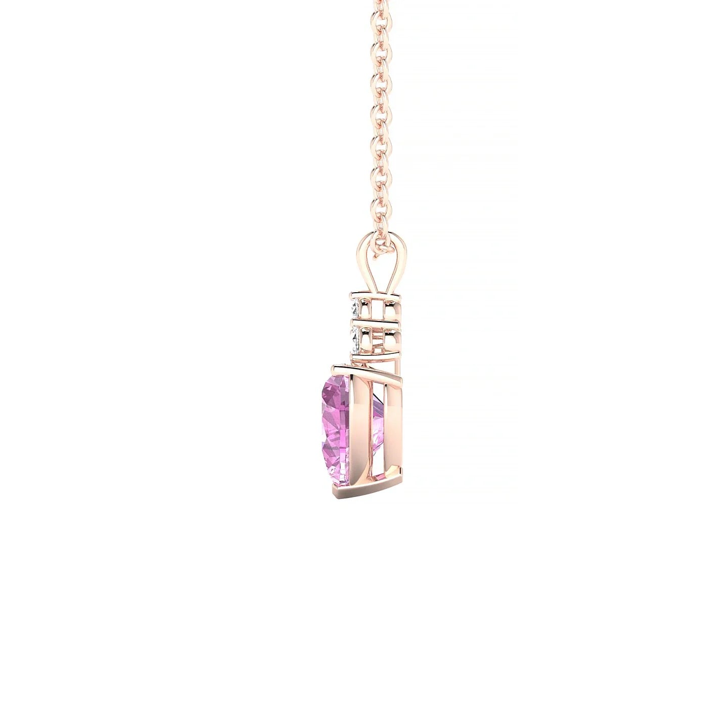 Mirage | 18k Rose Gold 5.5 mm Heart Pink Sapphire Pendant