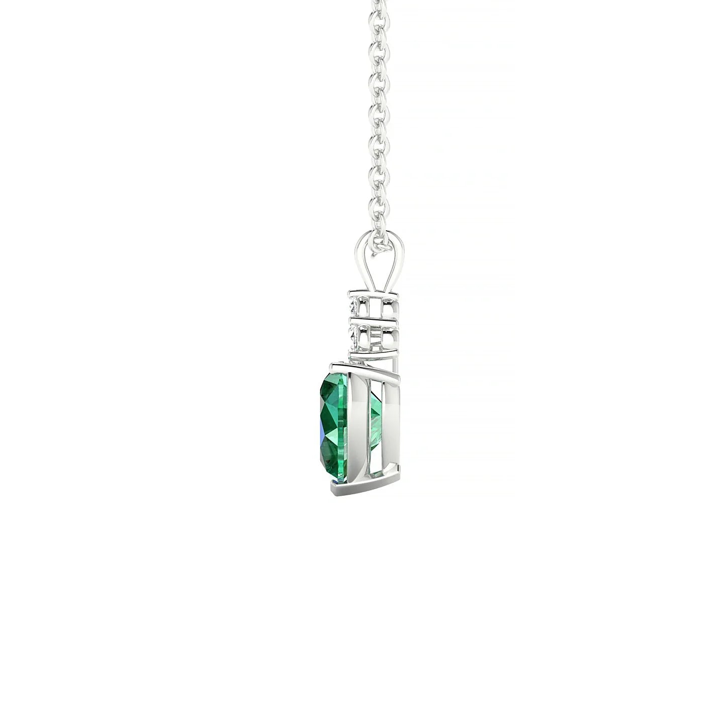 Mirage | 18k White Gold 5.5 mm Heart Emerald Pendant