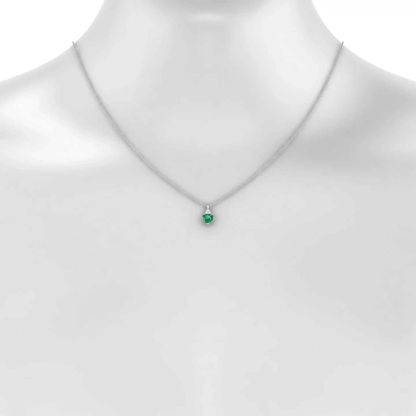 Mirage | 18k White Gold 5.5 mm Heart Emerald Pendant