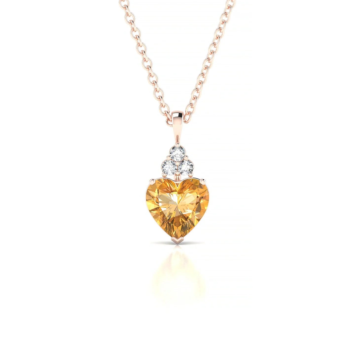 Mirage | 18k Rose Gold 6 mm Heart Citrine Pendant