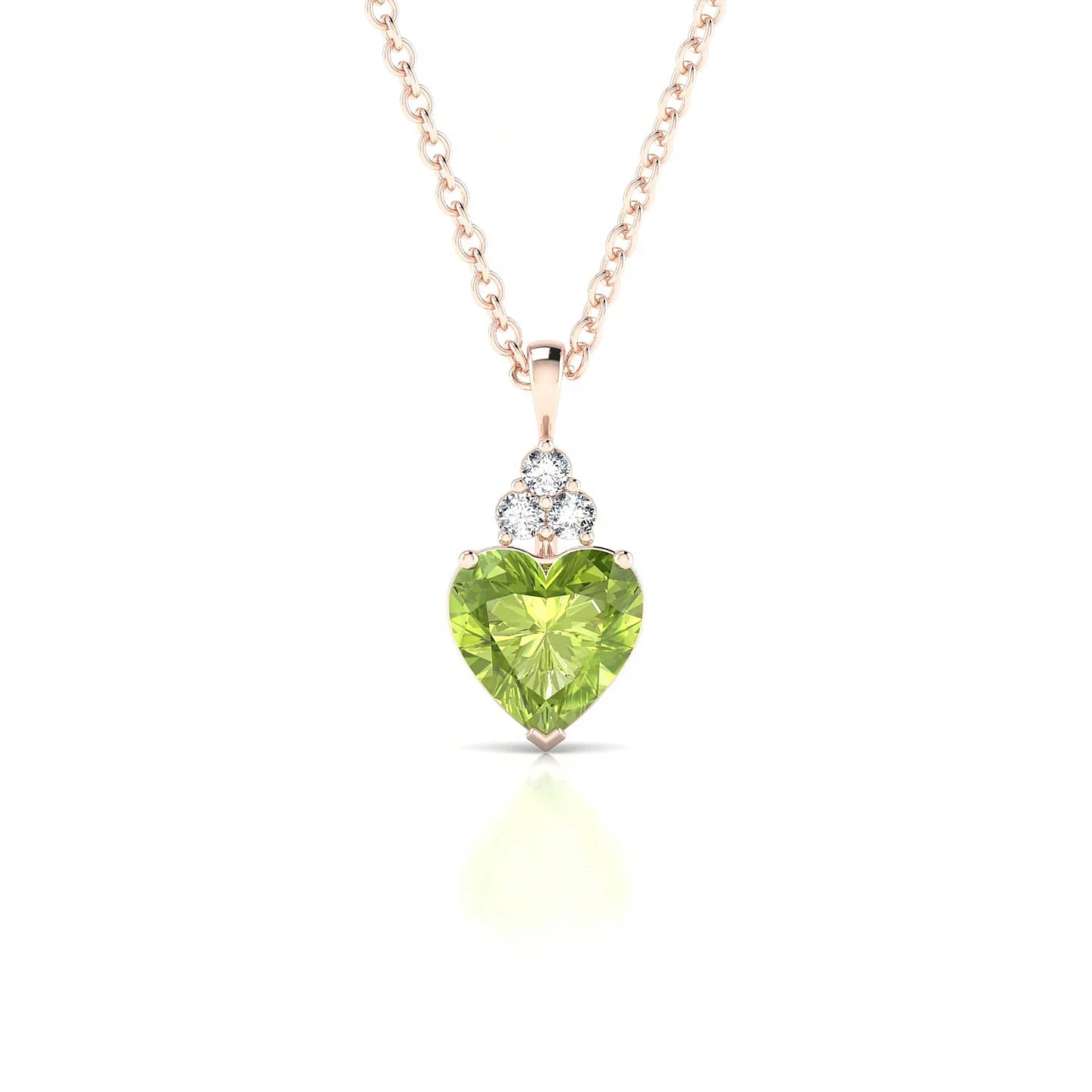 Mirage | 18k Rose Gold 6 mm Heart Peridot Pendant