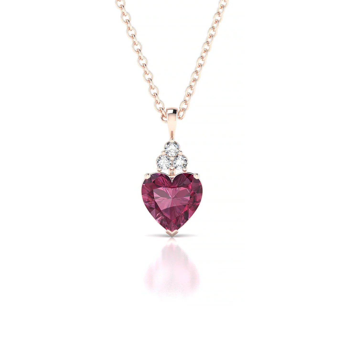 Mirage | 18k Rose Gold 6 mm Heart Rhodolite Pendant