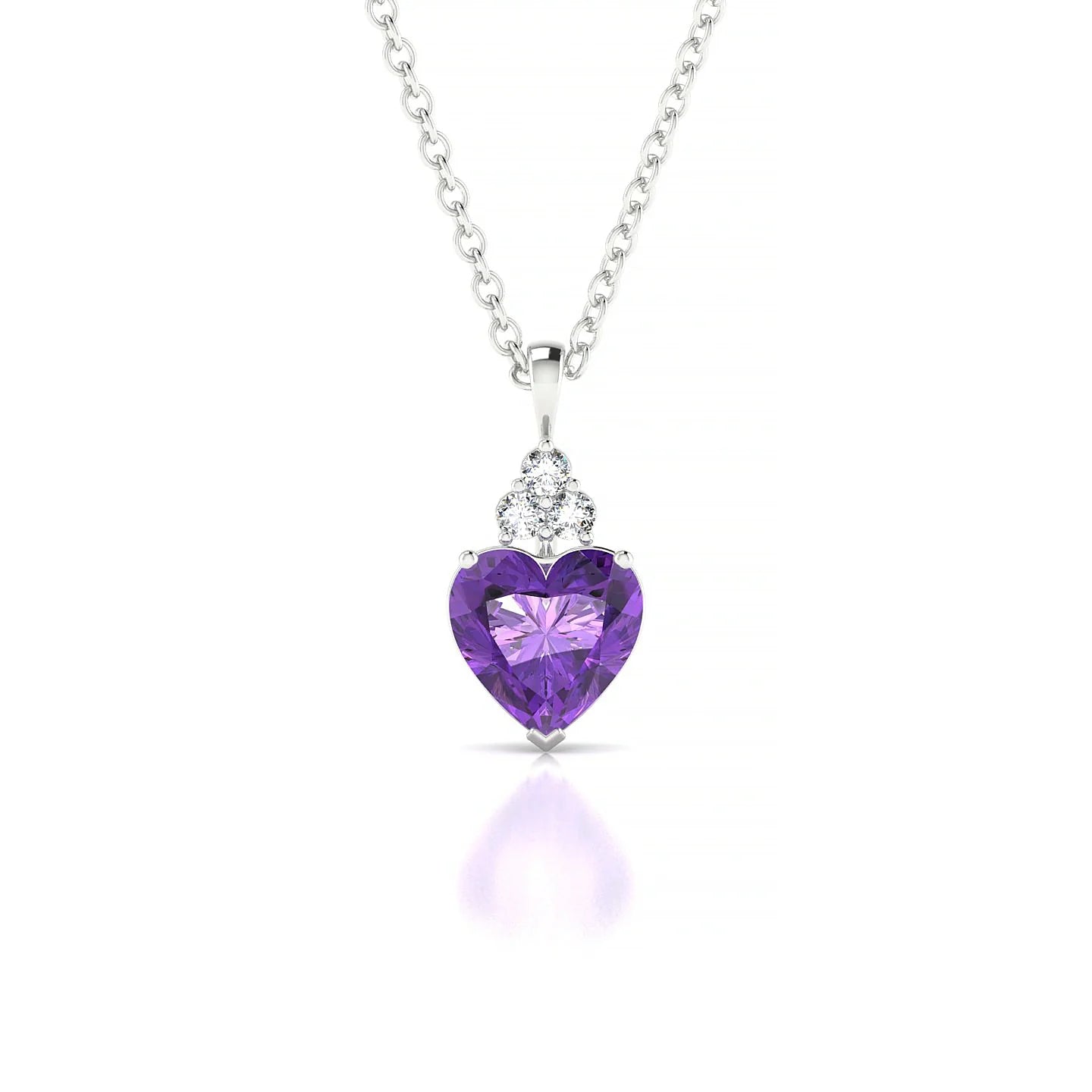 Mirage | 18k White Gold 6 mm Heart Amethyst Pendant
