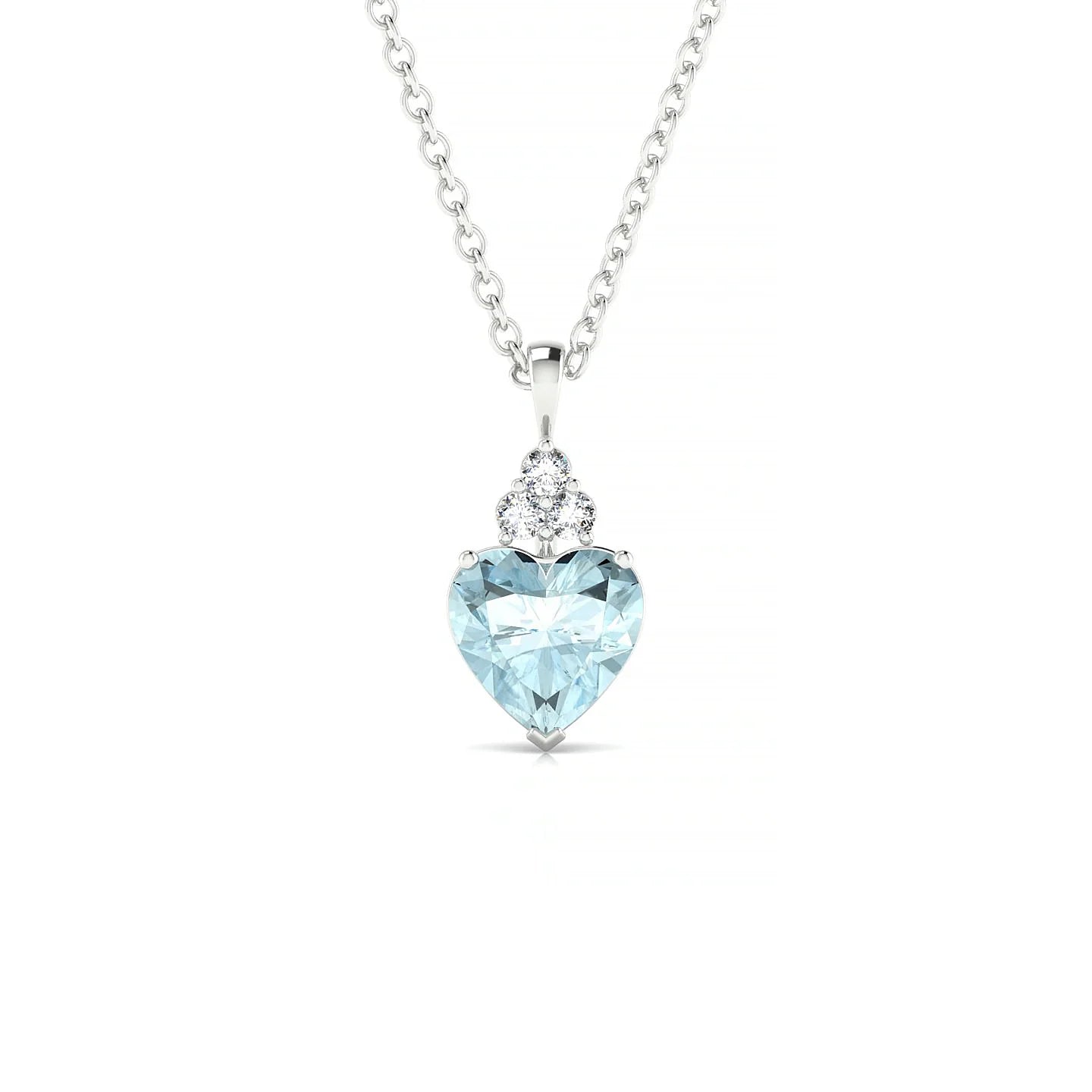 Mirage | 18k White Gold 6 mm Heart Aquamarine Pendant