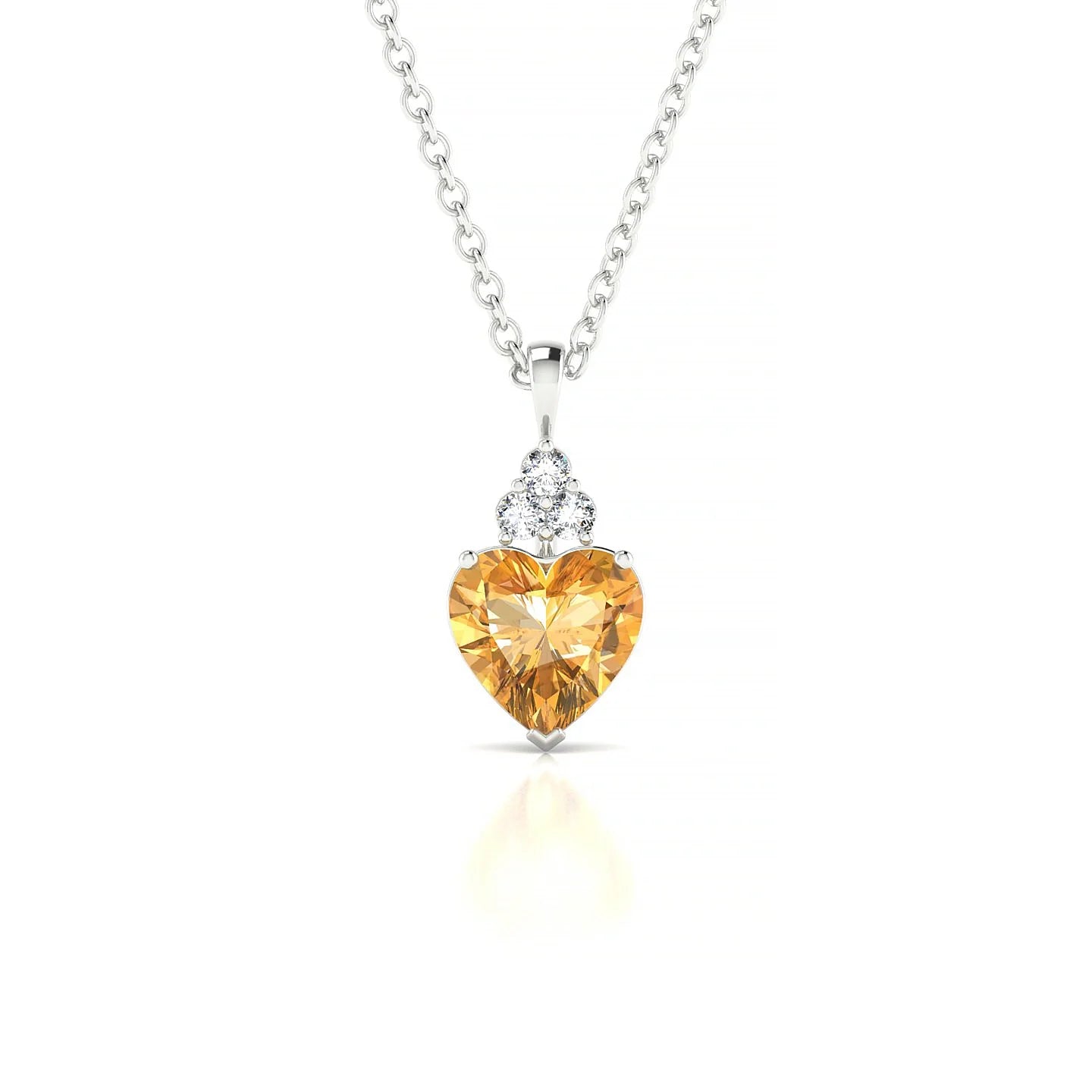 Mirage | 18k White Gold 6 mm Heart Citrine Pendant