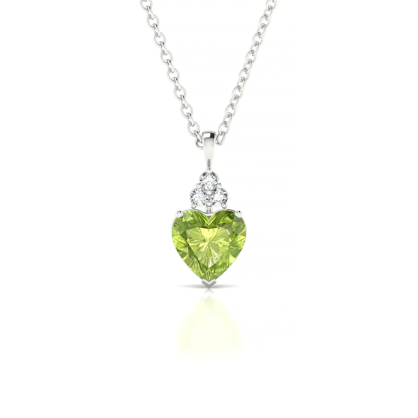 Mirage | 18k White Gold 6 mm Heart Peridot Pendant