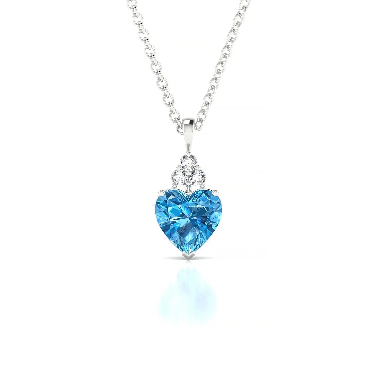 Mirage | 18k White Gold 6 mm Heart Topaz Pendant
