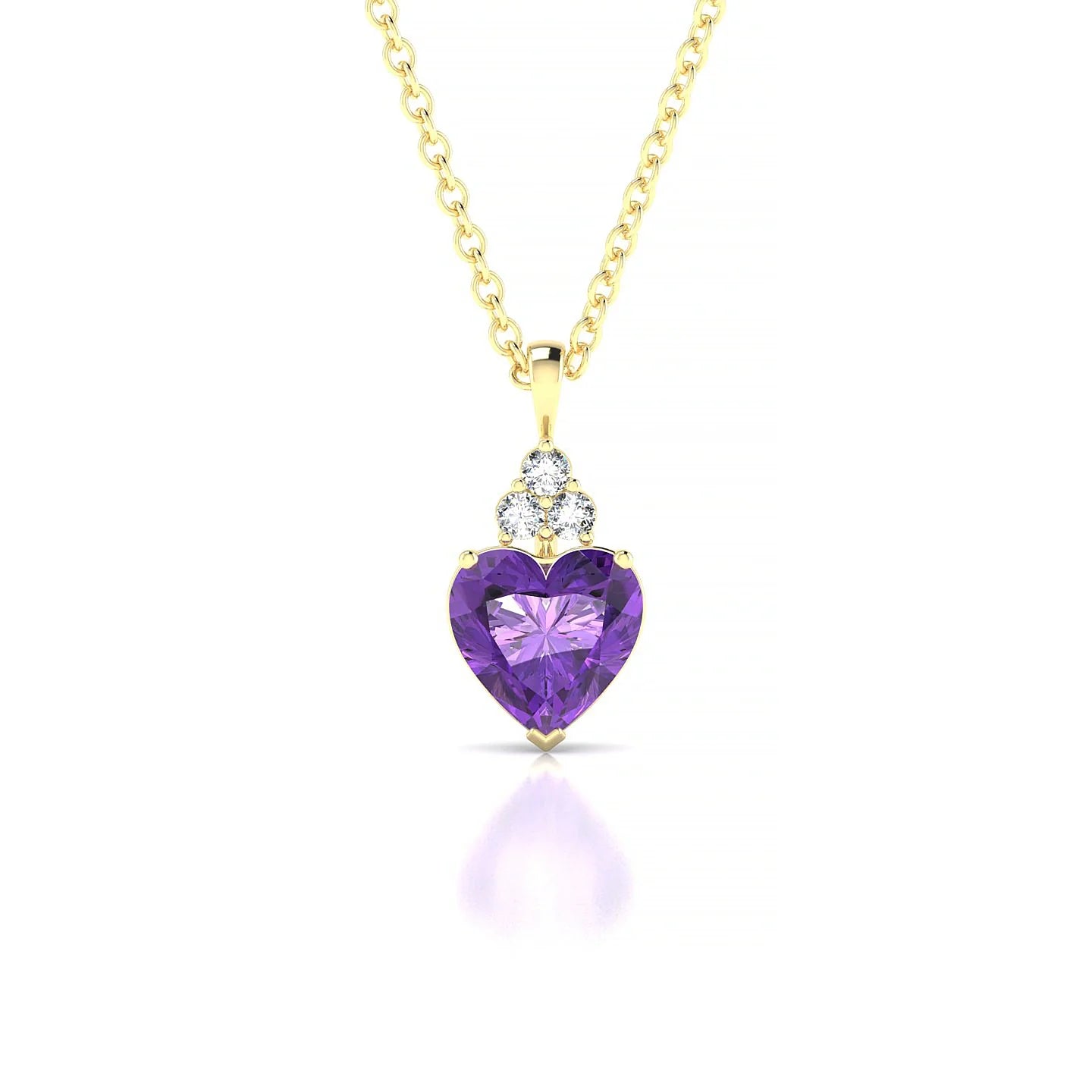 Mirage | 18k Yellow Gold 6 mm Heart Amethyst Pendant