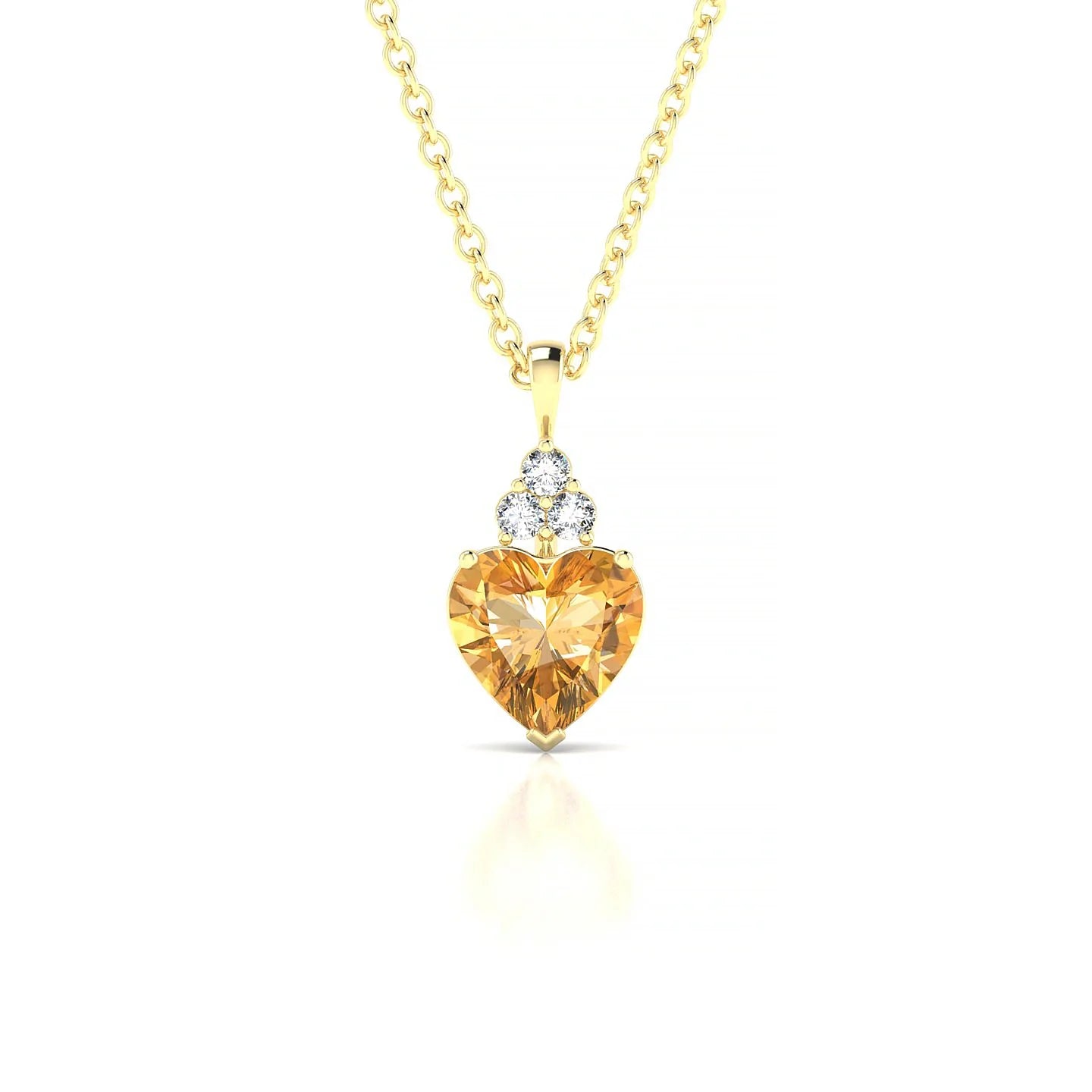 Mirage | 18k Yellow Gold 6 mm Heart Citrine Pendant
