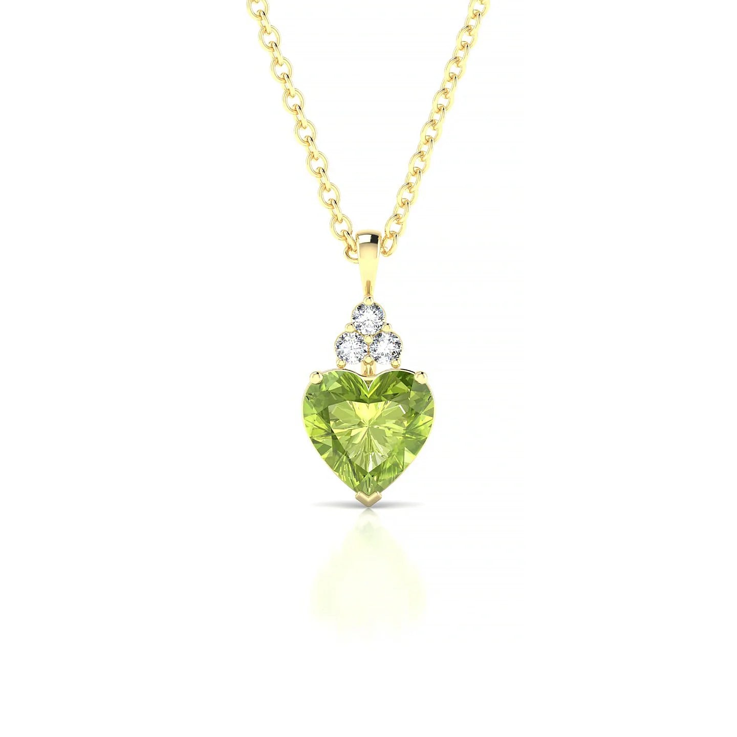 Mirage | 18k Yellow Gold 6 mm Heart Peridot Pendant