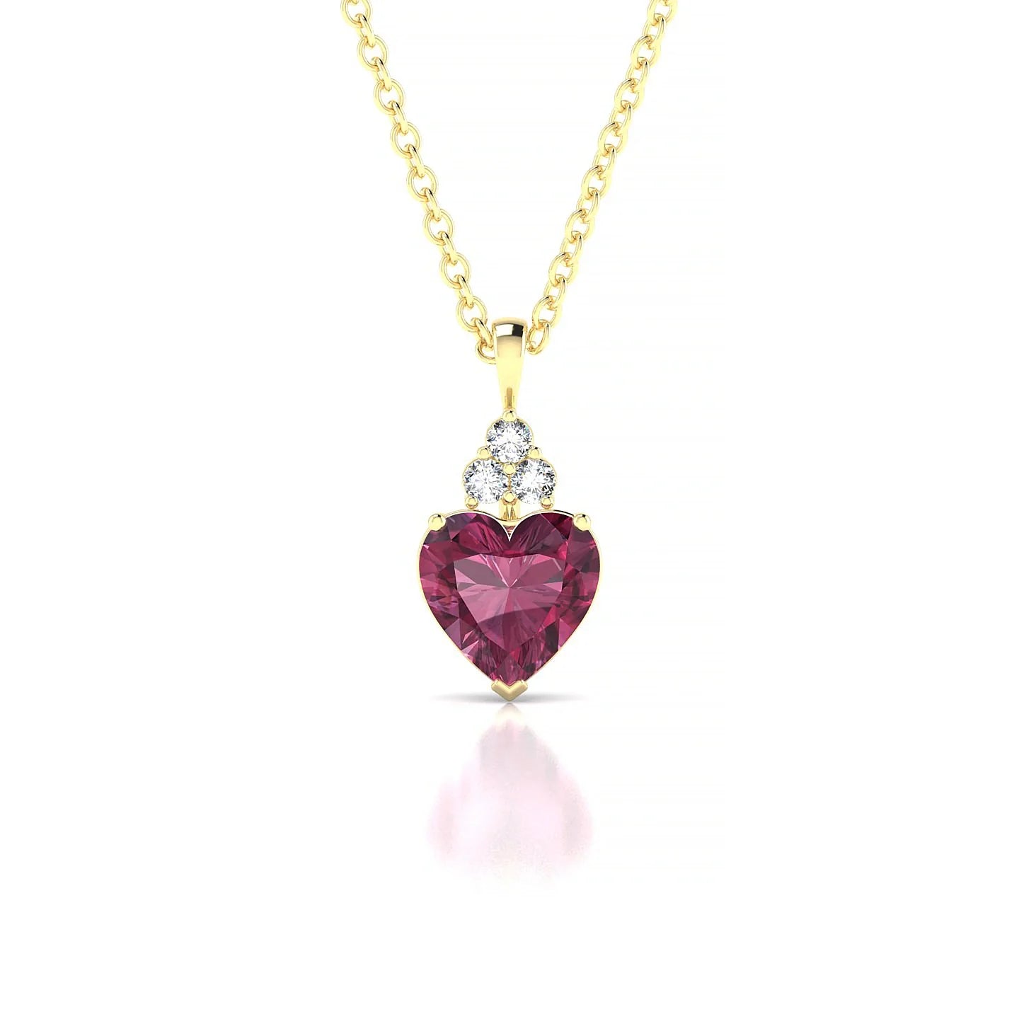 Mirage | 18k Yellow Gold 6 mm Heart Rhodolite Pendant