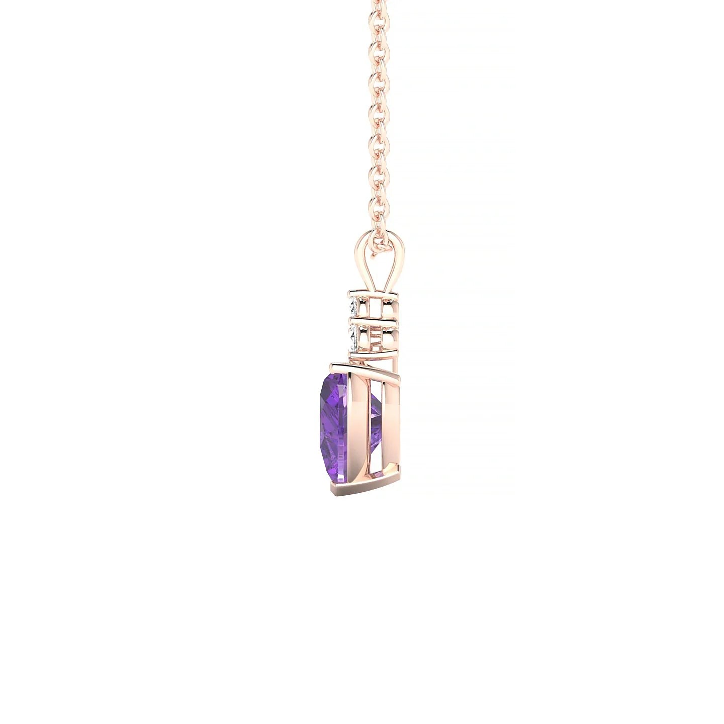 Mirage | 18k Rose Gold 6 mm Heart Amethyst Pendant