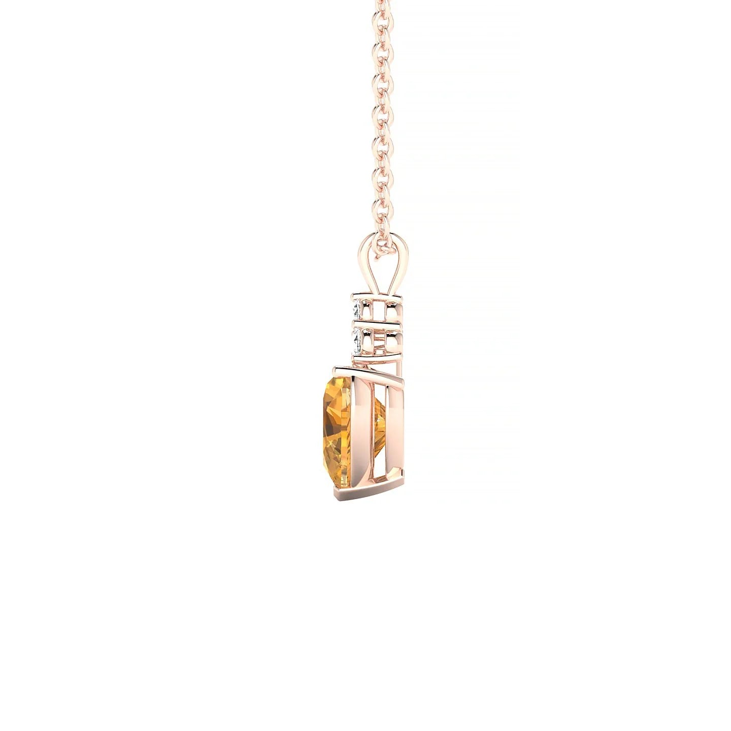 Mirage | 18k Rose Gold 6 mm Heart Citrine Pendant
