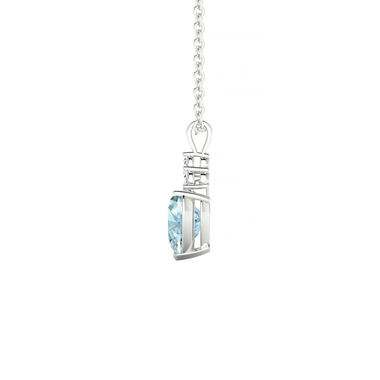 Mirage | 18k White Gold 6 mm Heart Aquamarine Pendant