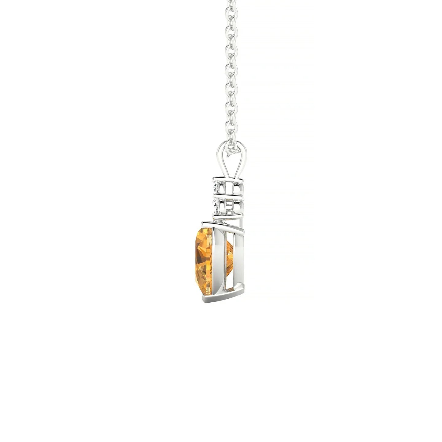 Mirage | 18k White Gold 6 mm Heart Citrine Pendant