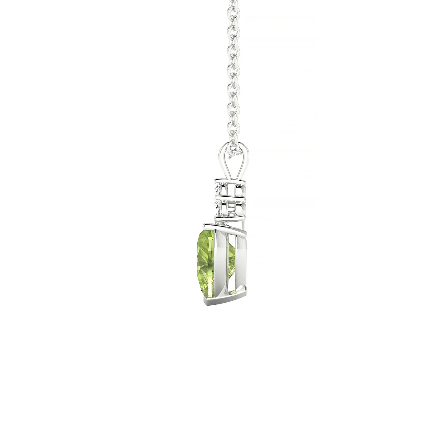 Mirage | 18k White Gold 6 mm Heart Peridot Pendant