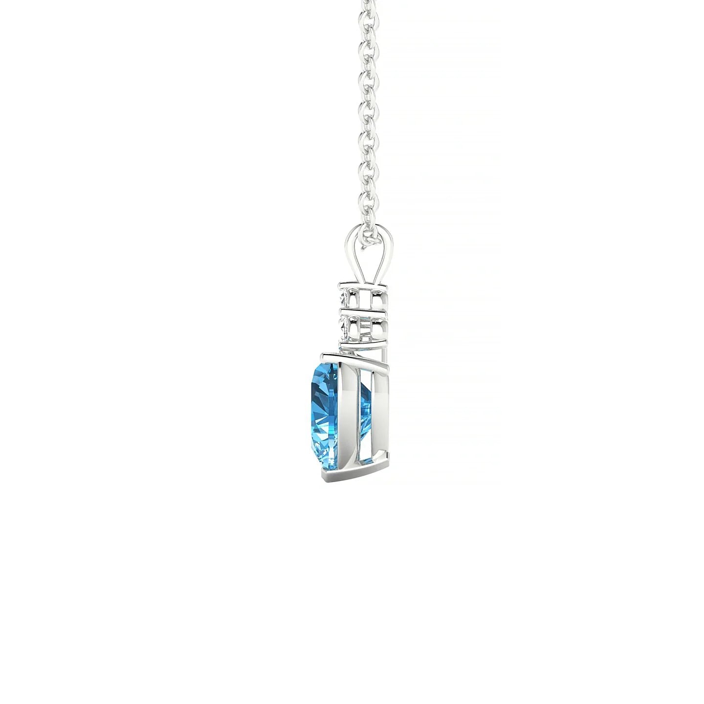 Mirage | 18k White Gold 6 mm Heart Topaz Pendant