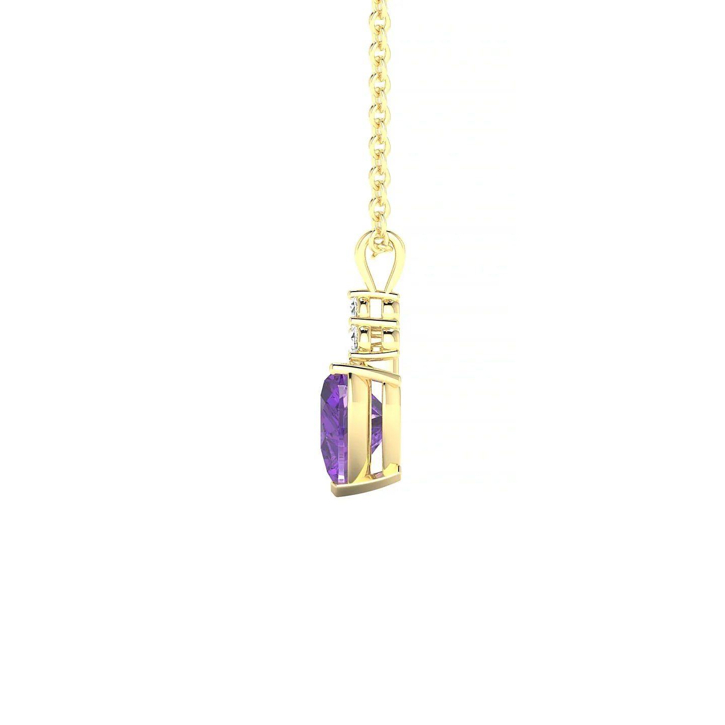 Mirage | 18k Yellow Gold 6 mm Heart Amethyst Pendant