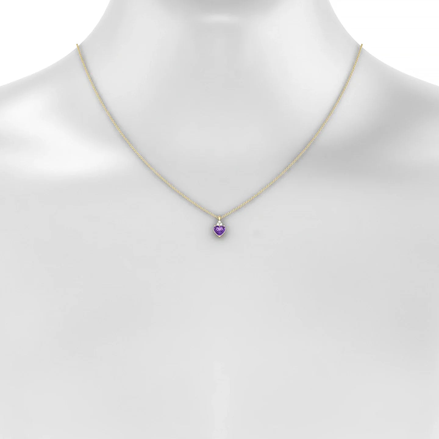 Mirage | 18k Yellow Gold 6 mm Heart Amethyst Pendant