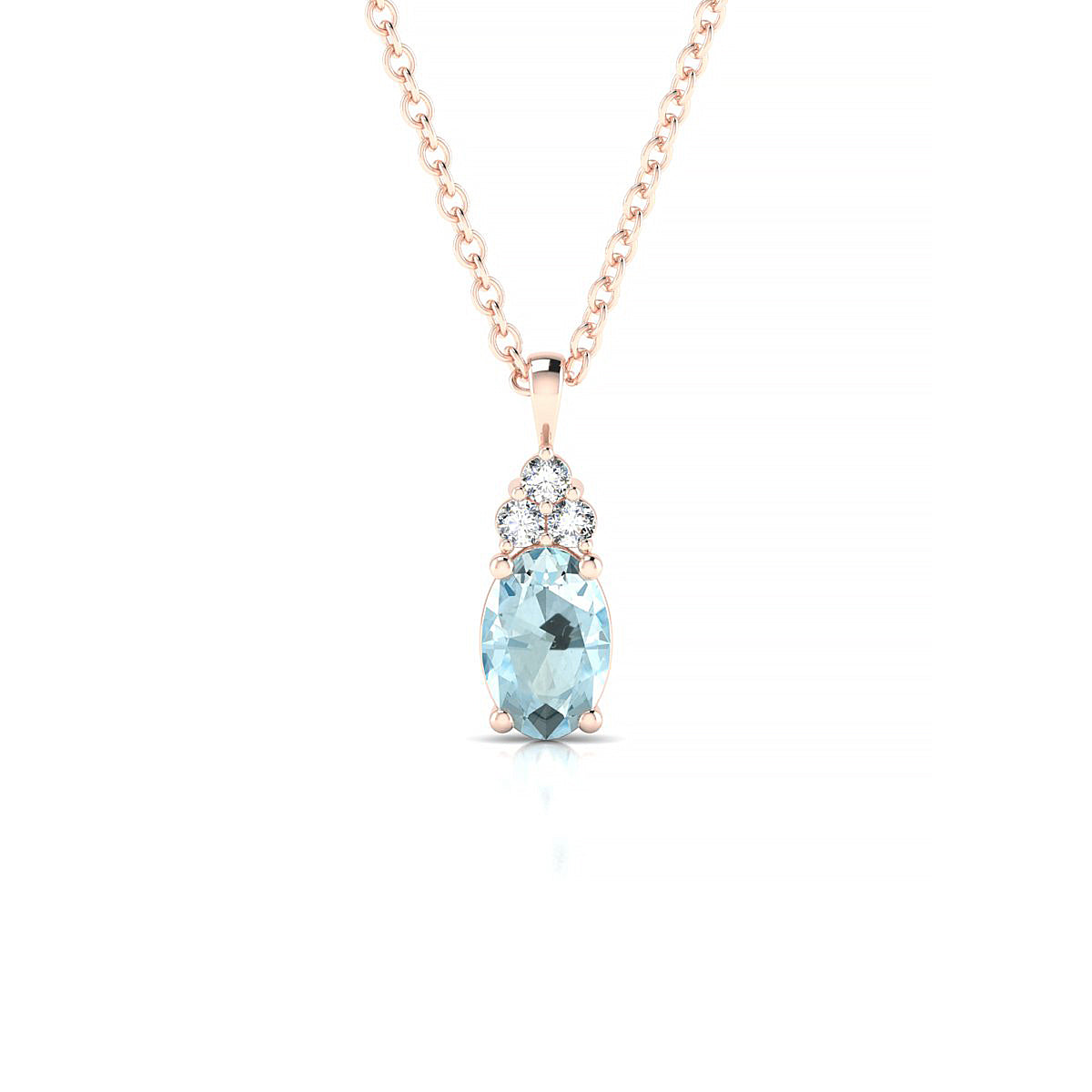 Mirage | 18k Rose Gold 6 x 4 mm Oval Aquamarine Pendant