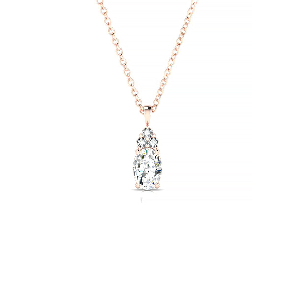 Mirage | 18k Rose Gold 6 x 4 mm Oval Diamond Pendant
