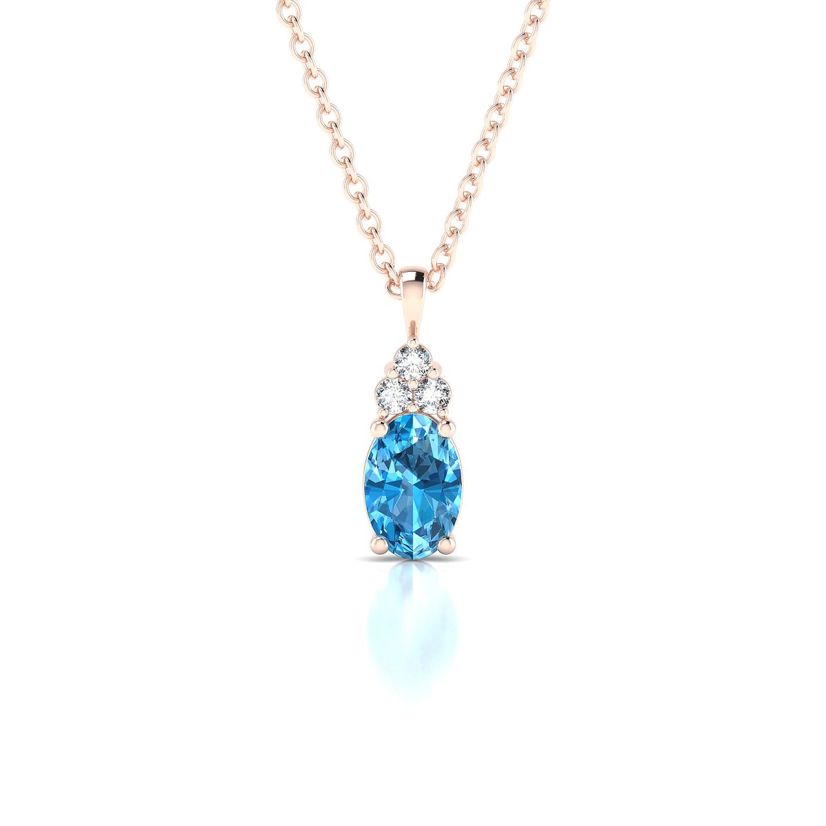 Mirage | 18k Rose Gold 6 x 4 mm Oval Topaz Pendant