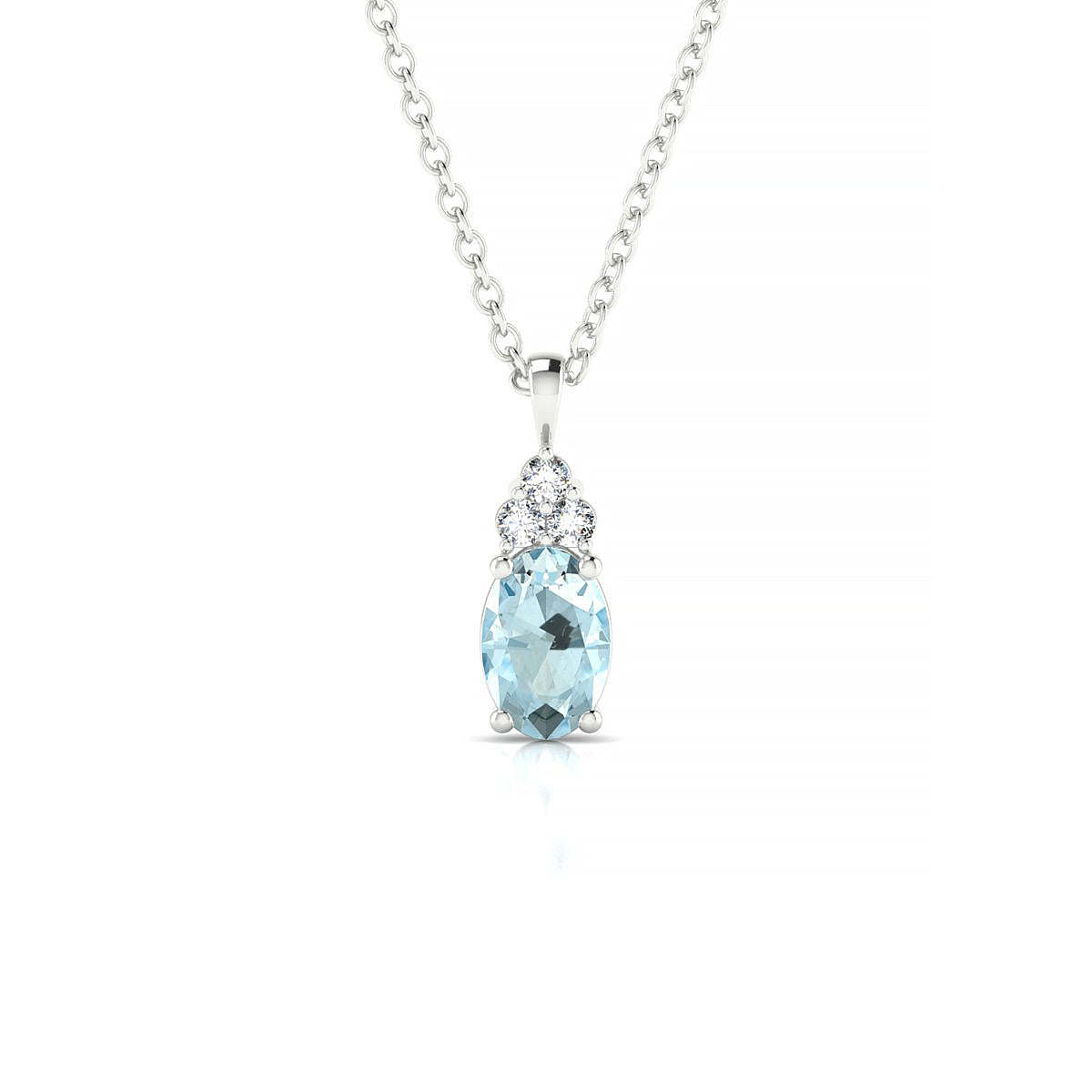 Mirage | 18k White Gold 6 x 4 mm Oval Aquamarine Pendant