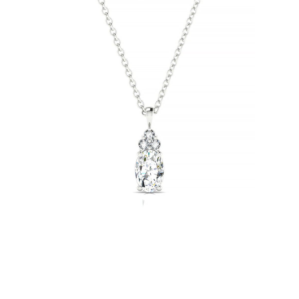 Mirage | 18k White Gold 6 x 4 mm Oval Diamond Pendant