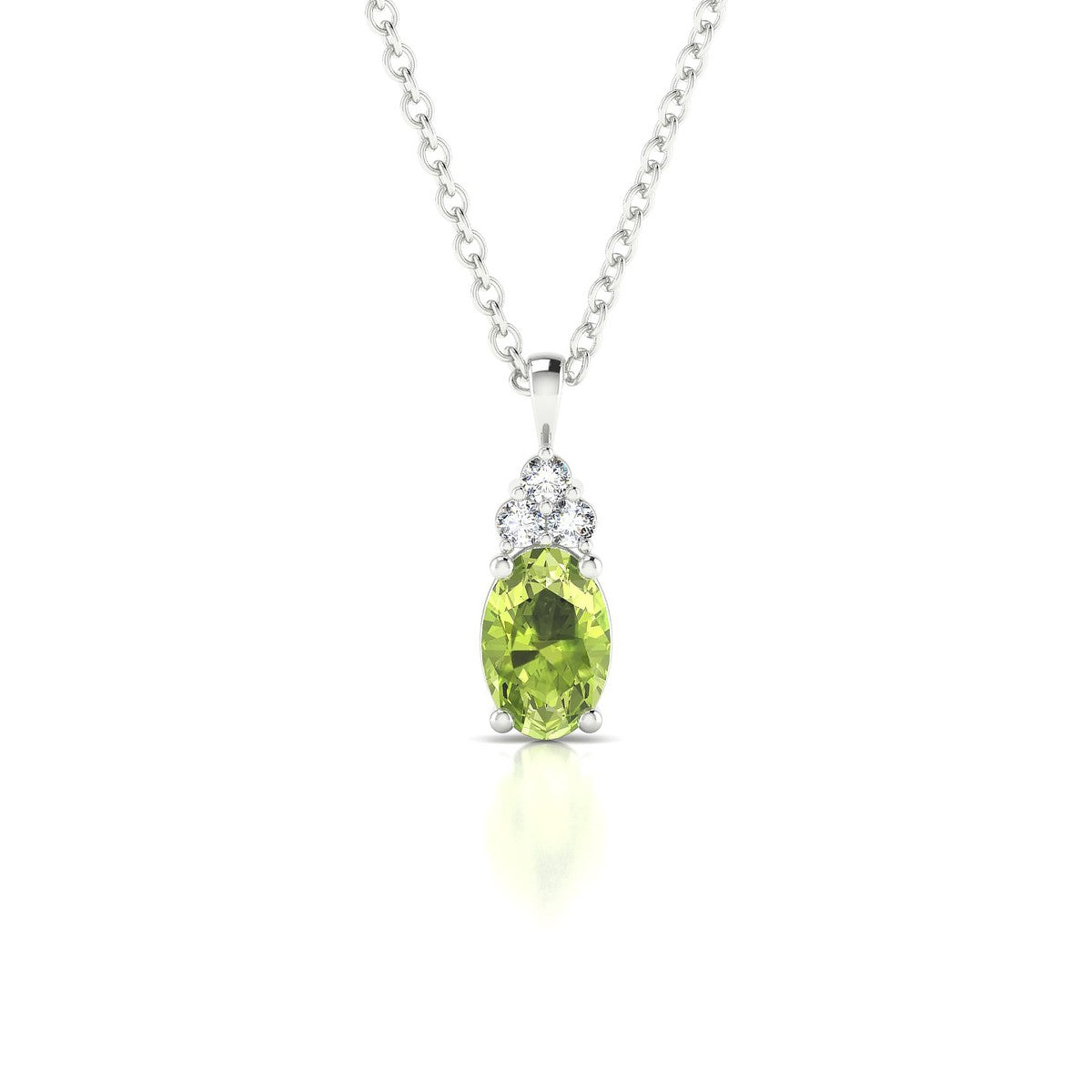 Mirage | 18k White Gold 6 x 4 mm Oval Peridot Pendant