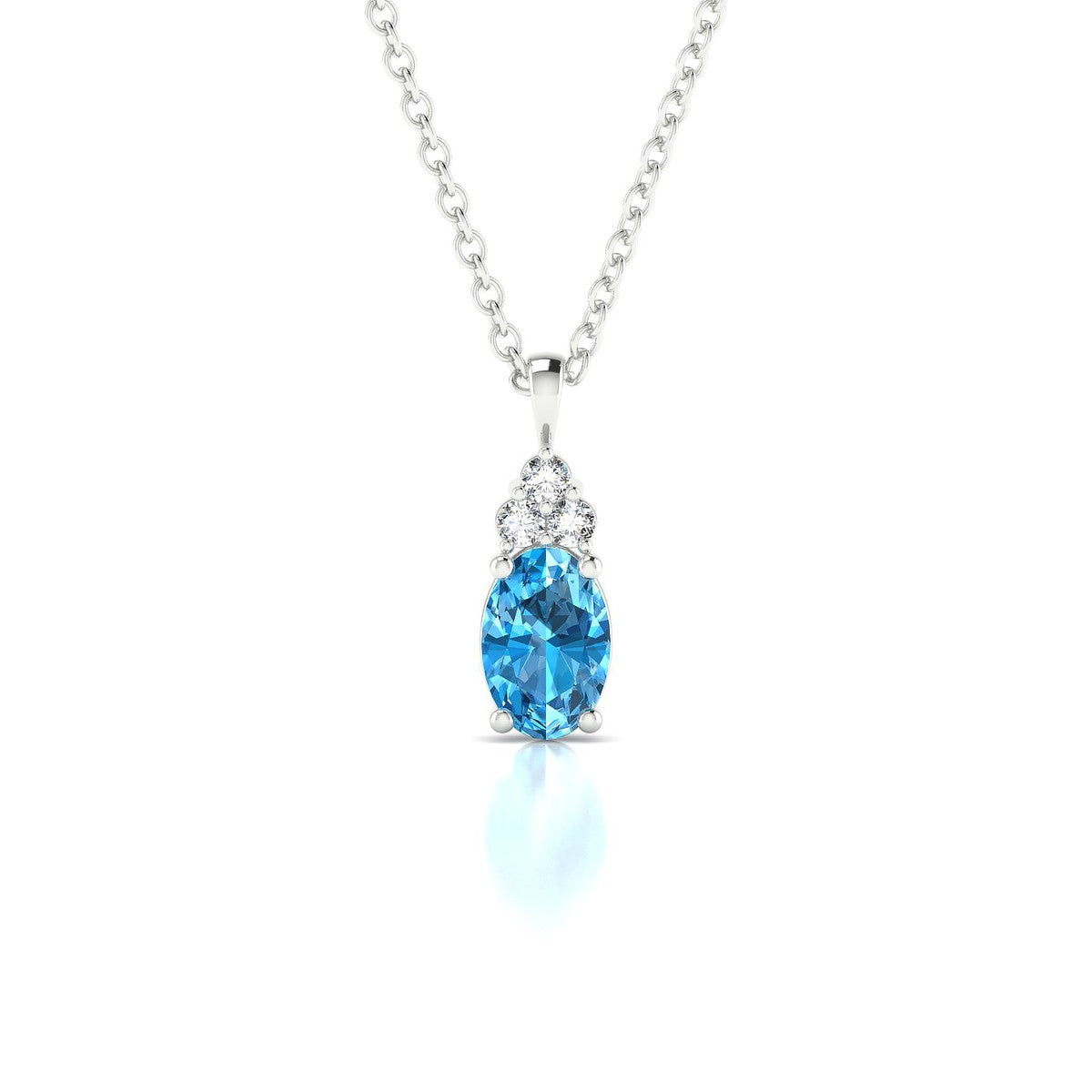 Mirage | 18k White Gold 6 x 4 mm Oval Topaz Pendant