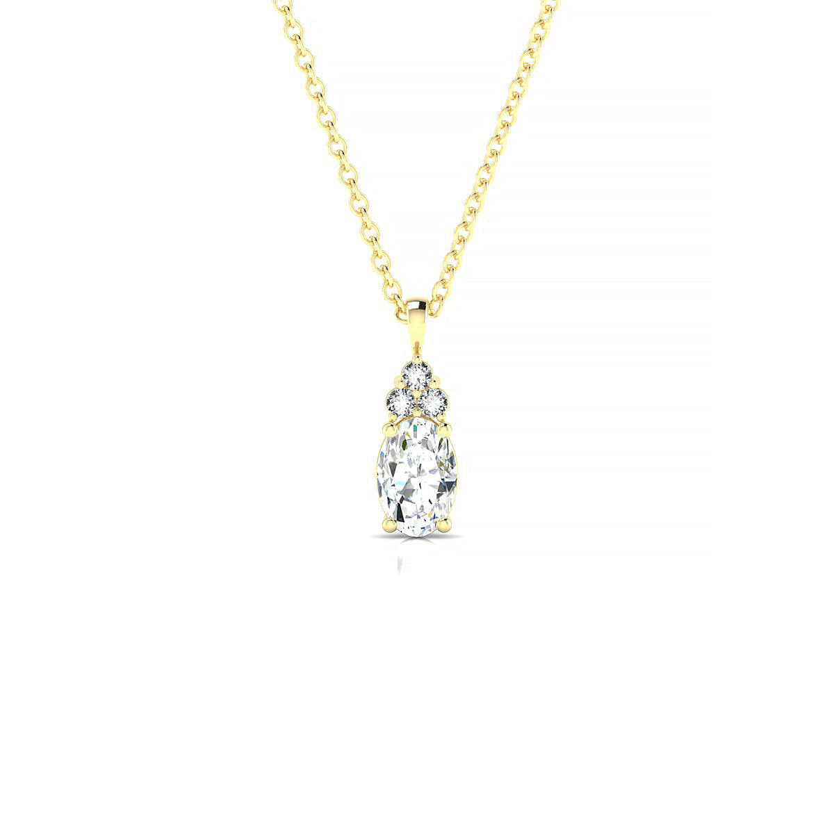Mirage | 18k Yellow Gold 6 x 4 mm Oval Diamond Pendant