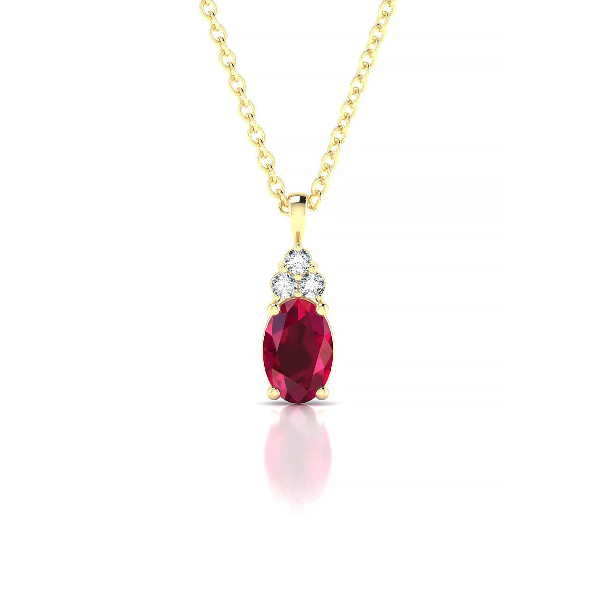 Mirage | 18k Yellow Gold 6 x 4 mm Oval Ruby Pendant