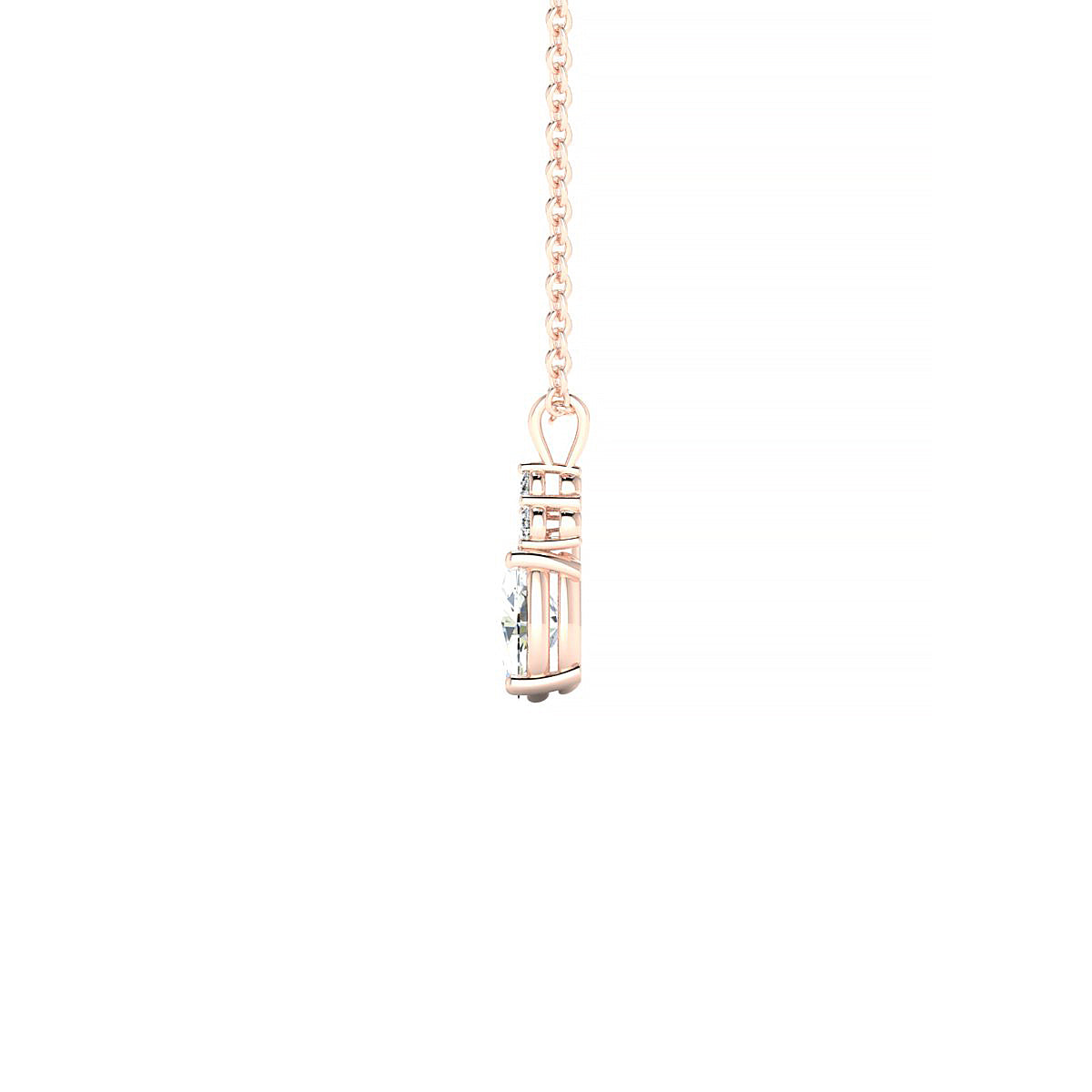 Mirage | 18k Rose Gold 6 x 4 mm Oval Diamond Pendant