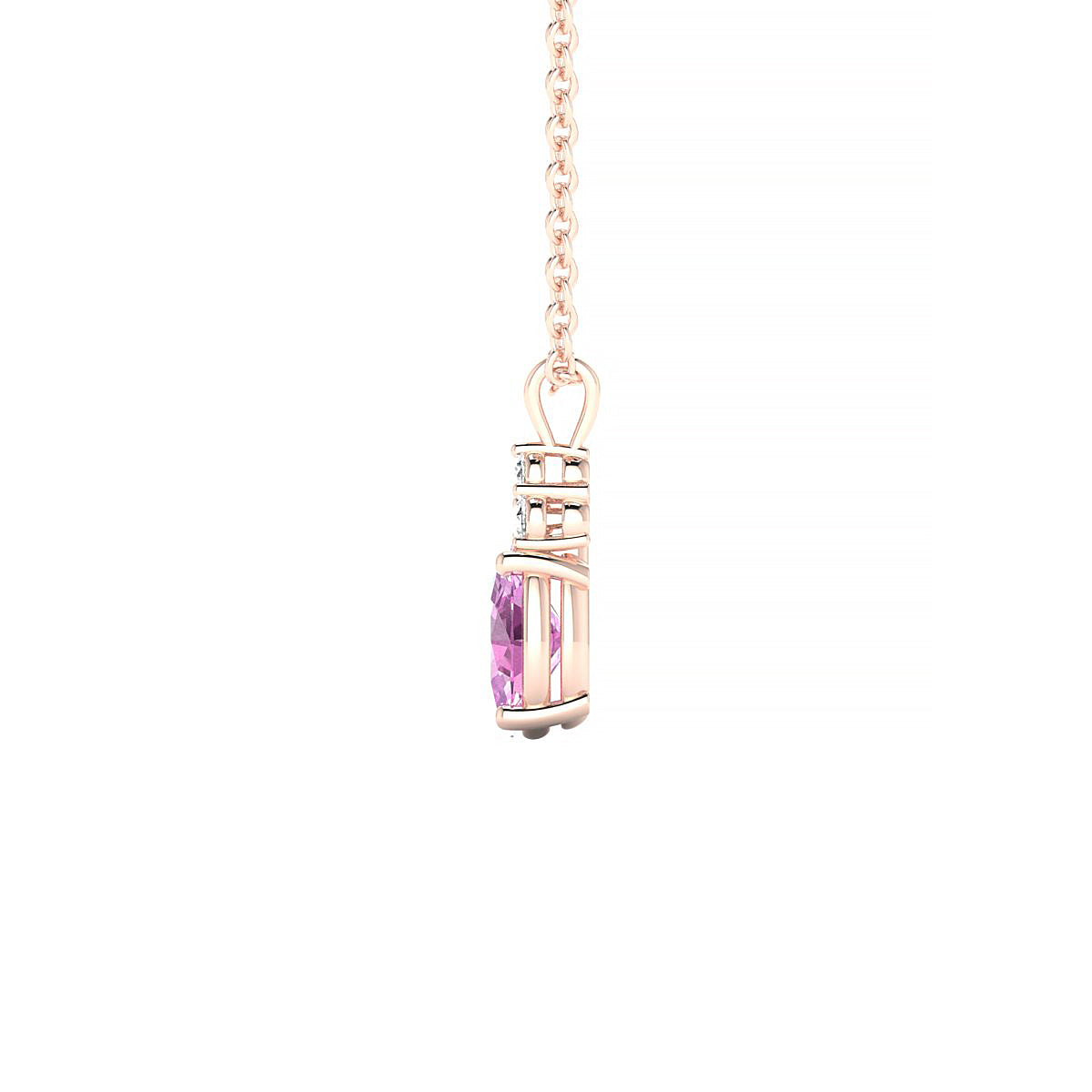 Mirage | 18k Rose Gold 6 x 4 mm Oval Pink Sapphire Pendant