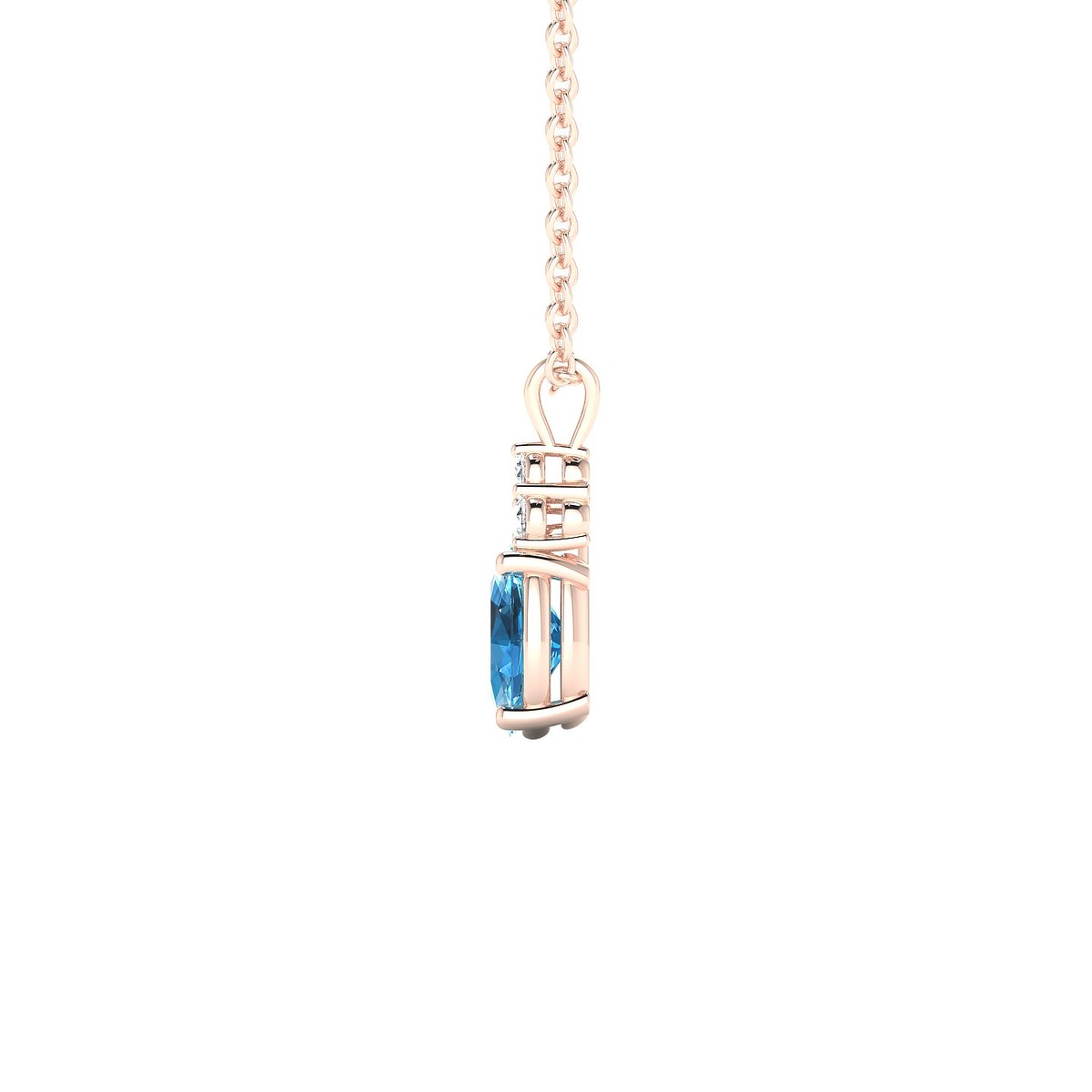 Mirage | 18k Rose Gold 6 x 4 mm Oval Topaz Pendant