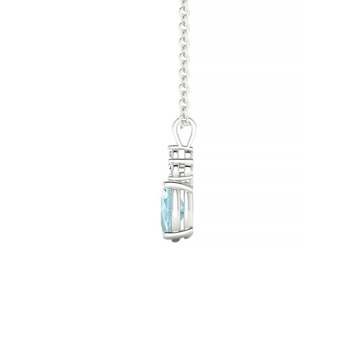 Mirage | 18k White Gold 6 x 4 mm Oval Aquamarine Pendant