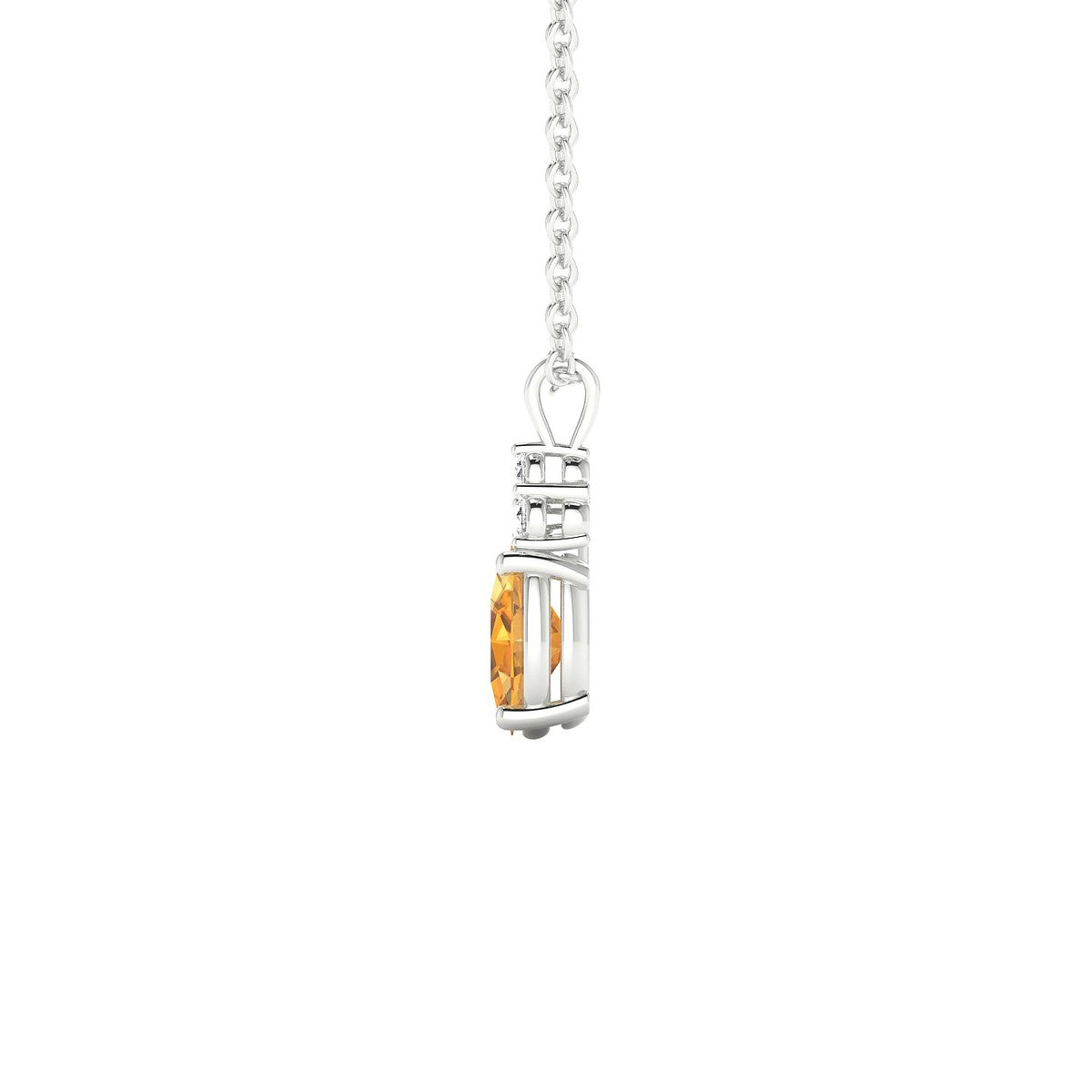 Mirage | 18k White Gold 6 x 4 mm Oval Citrine Pendant