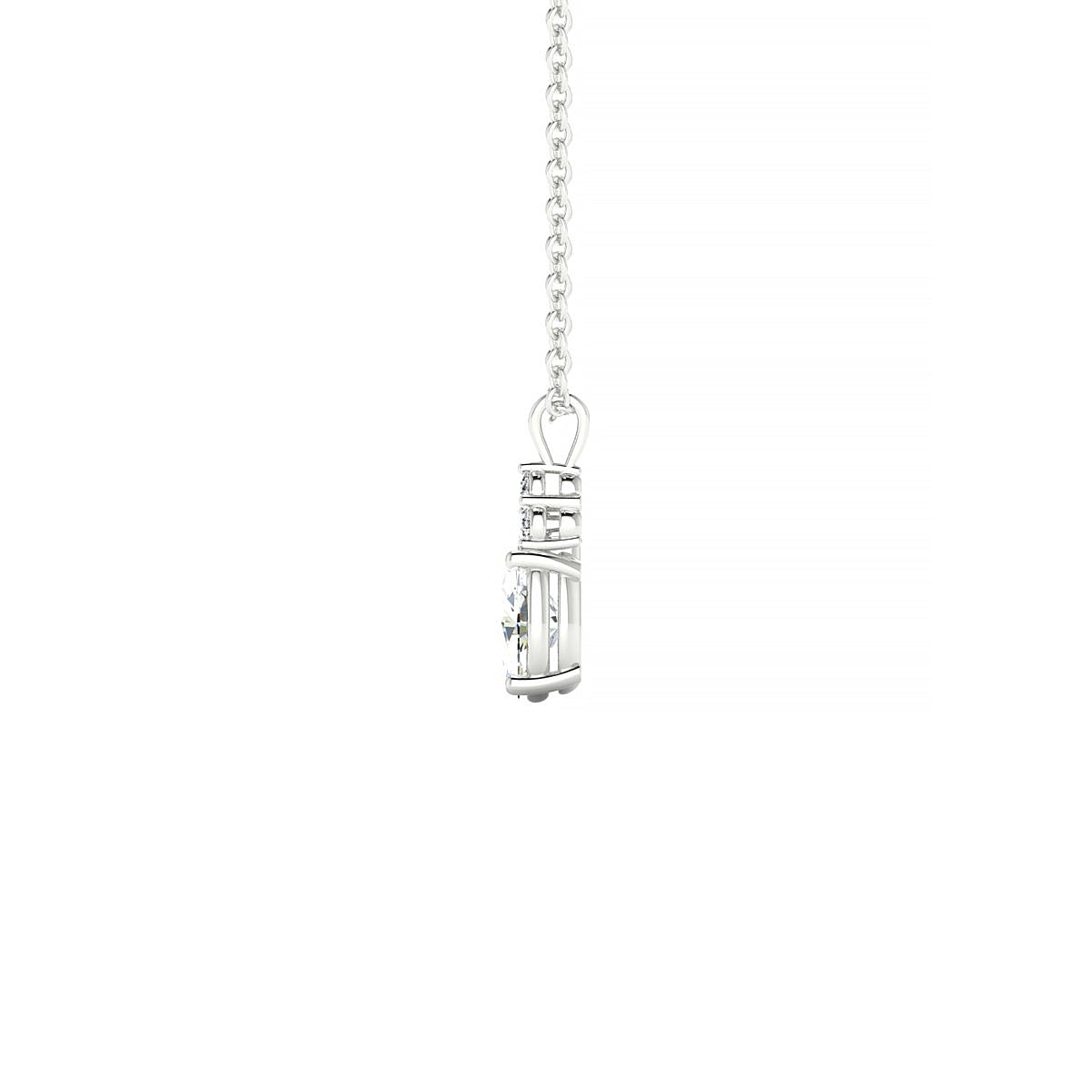 Mirage | 18k White Gold 6 x 4 mm Oval Diamond Pendant