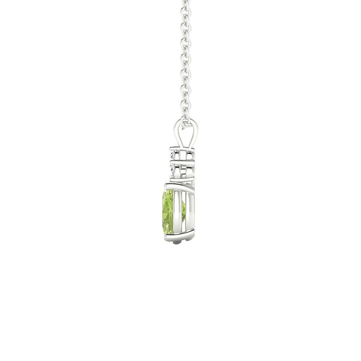 Mirage | 18k White Gold 6 x 4 mm Oval Peridot Pendant