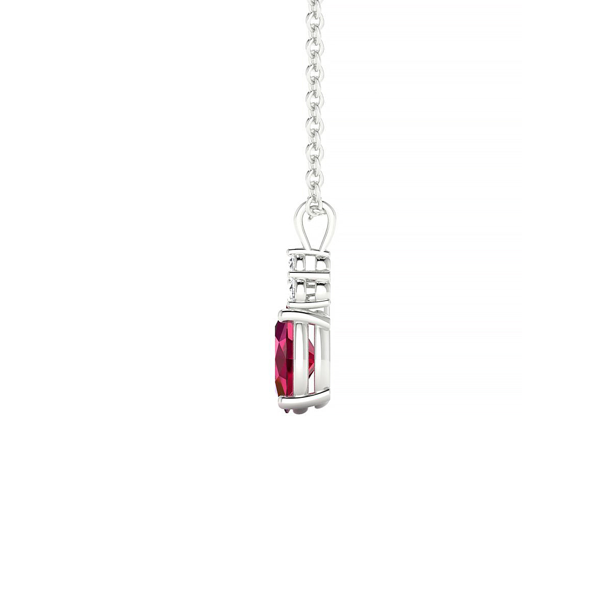 Mirage | 18k White Gold 6 x 4 mm Oval Ruby Pendant