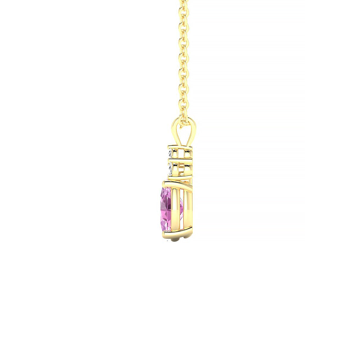 Mirage | 18k Yellow Gold 6 x 4 mm Oval Pink Sapphire Pendant